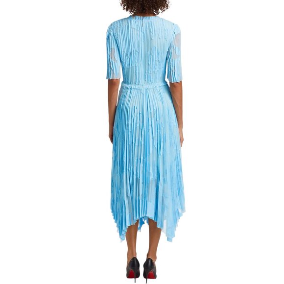 JASON WU COLLECTION Asymmetric pleated devoré-chiffon midi dress Size 6 NEW - Picture 3 of 13
